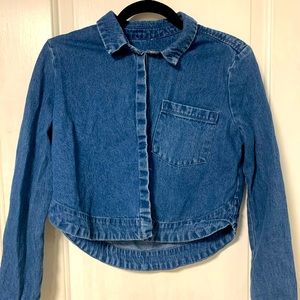 💙 Denim/Jean Crop Button-up Shirt